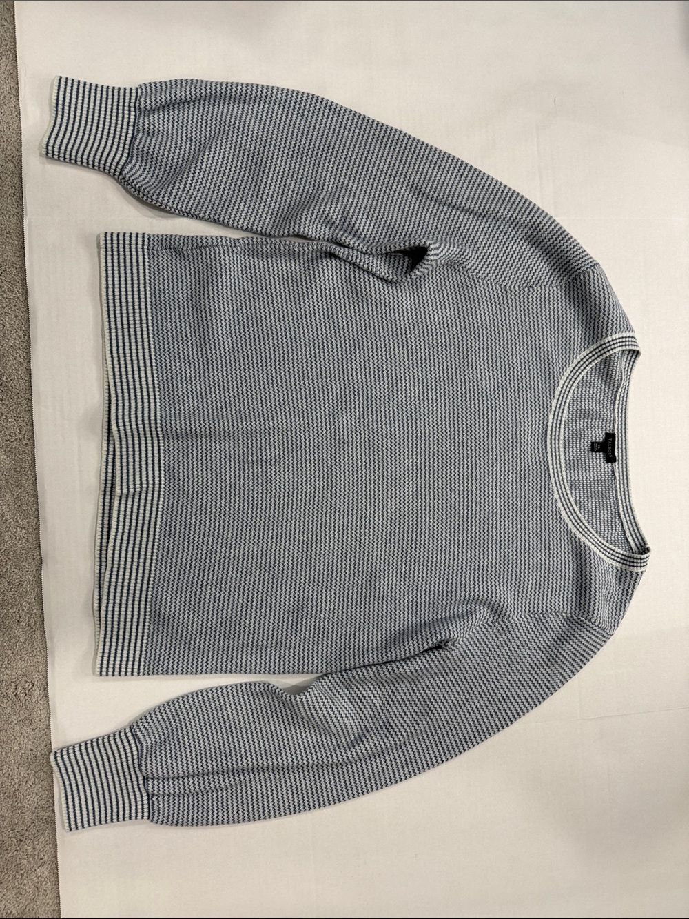 Talbots Women's Crewneck Sweater in Light Blue and White Stripe
